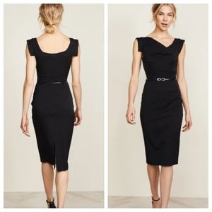 Black Halo Black Midi Dress